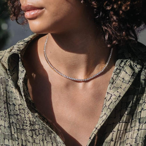 3mm Moissanite Tennis Chain Gold Vermeil