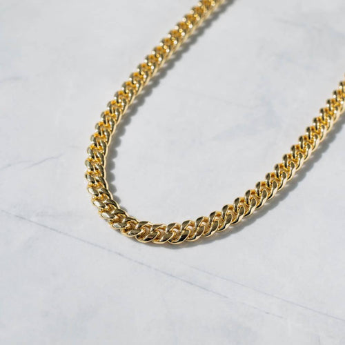8mm Cuban Link Chain & Bracelet Gold
