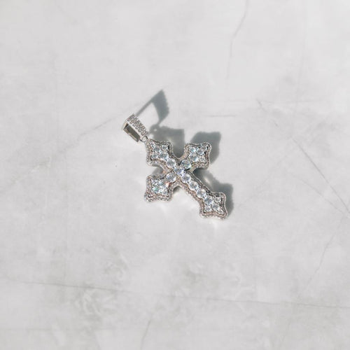 Clustered Cross Moissanite Pendant