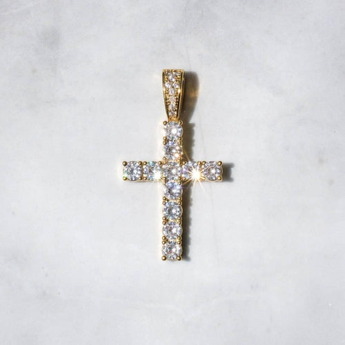 Diamond Cross Pendant Gold