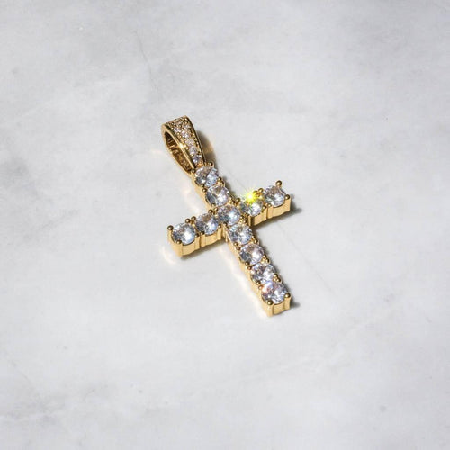 Moissanite Cross Pendant Gold