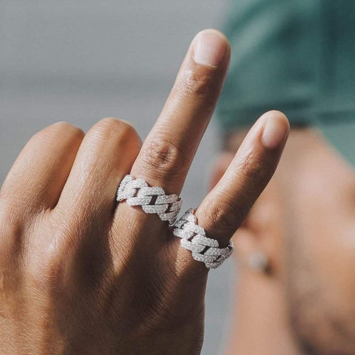 Moissanite Prong Cuban Ring
