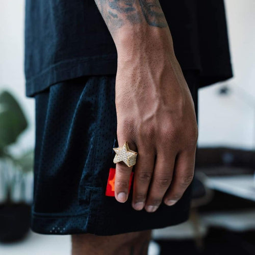 Iced Star Ring Gold