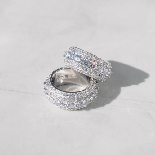 Layered Moissanite Ring White Gold
