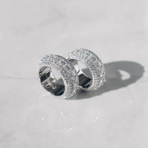 Layered Moissanite Ring White Gold
