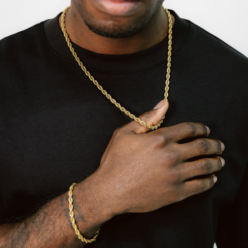 5mm Rope Chain & Bracelet Gold