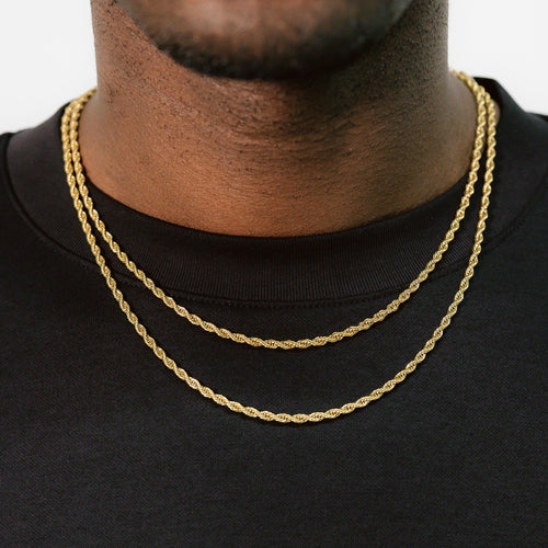 3mm Rope Chains Bundle Gold