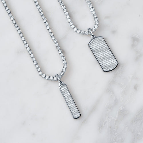 Dog Tag Moissanite Pendant