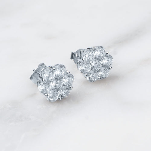 Daisy Earrings White Gold