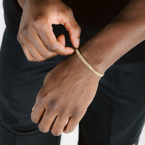 5mm Prong Cuban Bracelet Gold