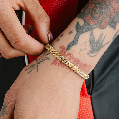 5mm Prong Cuban Bracelet Gold