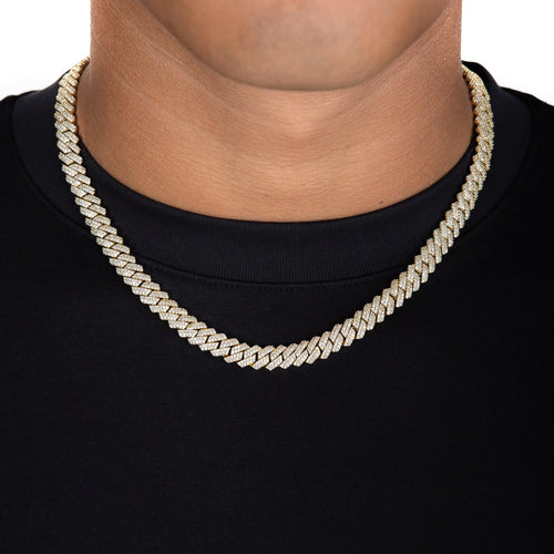 8mm Moissanite Cuban Chain Gold