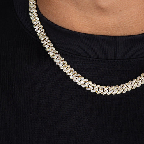 8mm Prong Cuban Chain Gold