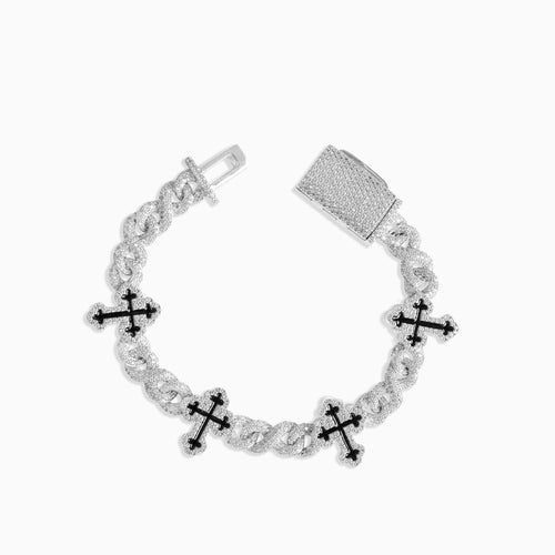 Black Enamel Cross Bracelet