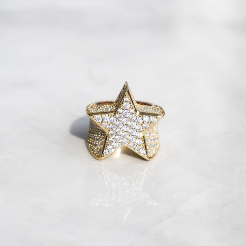 Iced Star Ring Gold