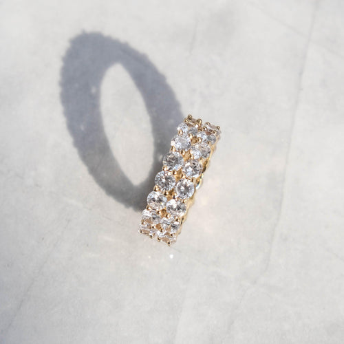 Double Tennis Ring Gold S925