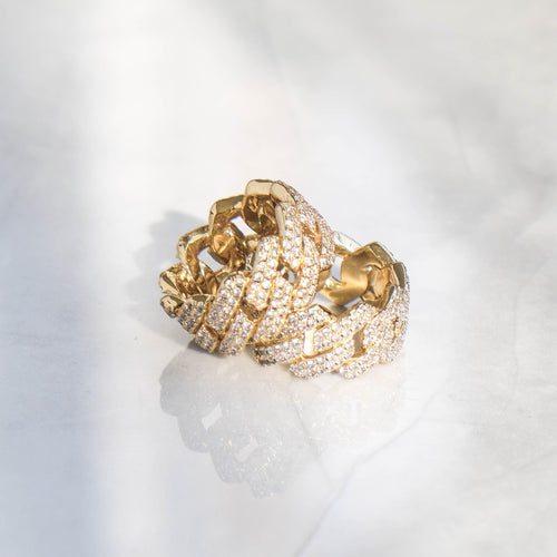 Prong Cuban Ring Gold