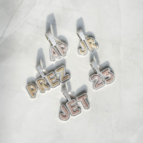 2 Tone Layered Letter Custom Pendant