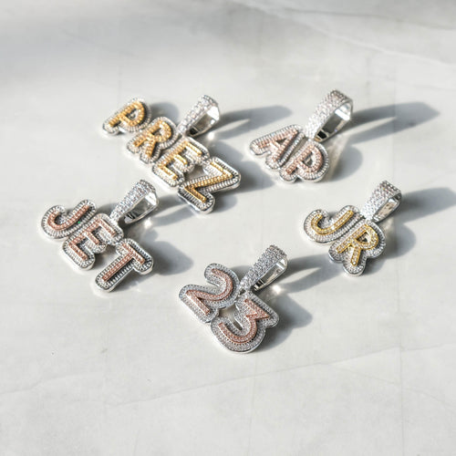 2 Tone Layered Letter Custom Pendant