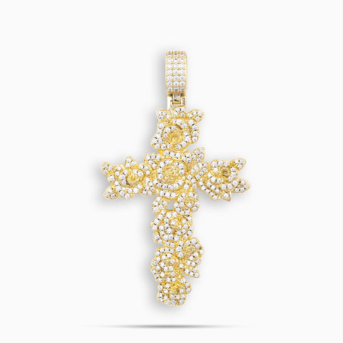 Rose Cross Pendant Gold