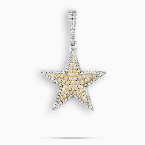 Moissanite Star Pendant Two Tone