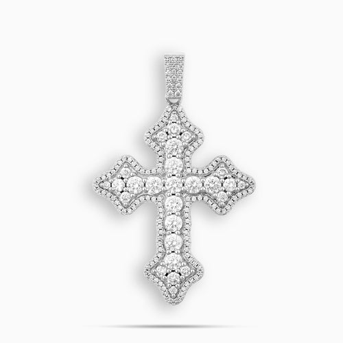 Clustered Cross Moissanite Pendant