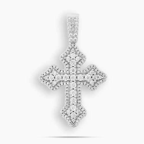 Cluster Micro Cross Moissanite Pendant S925