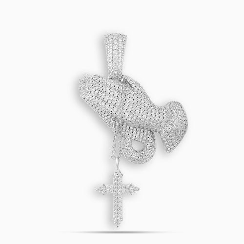 Moissanite Praying Hand Pendant