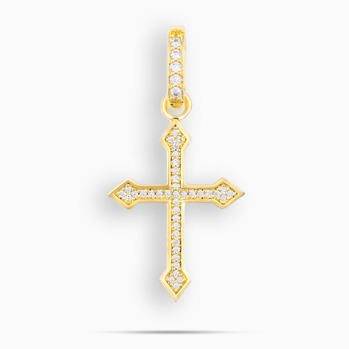 Moissanite Celtic Cross Pendant Gold