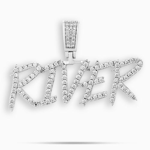 Brush Font Moissanite Custom Pendant