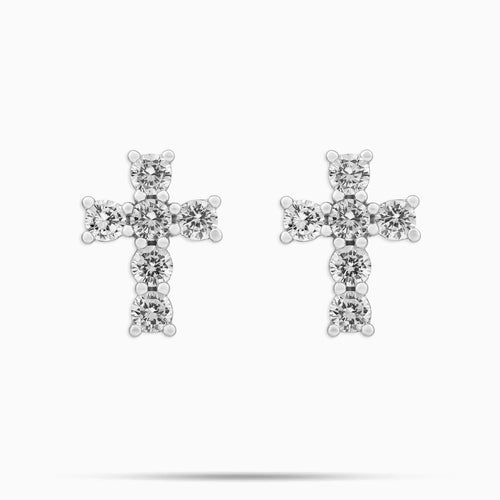Moissanite Micro Cross Earrings S925