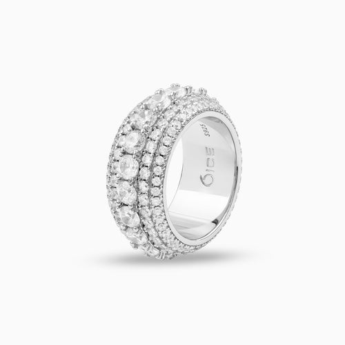 Layered Moissanite Ring White Gold