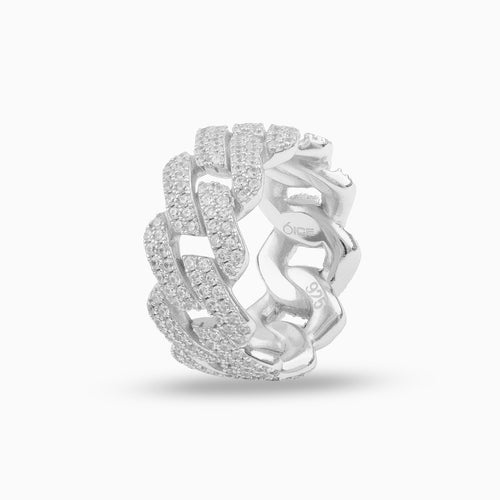 Moissanite Prong Cuban Ring