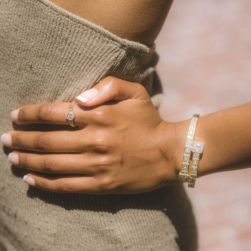 Smiley Cuban Ring Gold