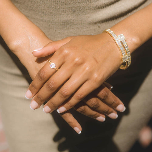 Smiley Cuban Ring Gold