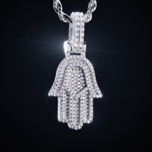 Moissanite Hamsa Pendant
