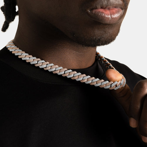 12mm Prong Cuban Chain 2 Tone