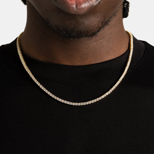 3mm Moissanite Tennis Chain Gold Vermeil