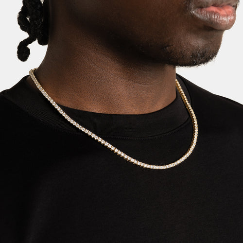 3mm Moissanite Tennis Chain Gold Vermeil
