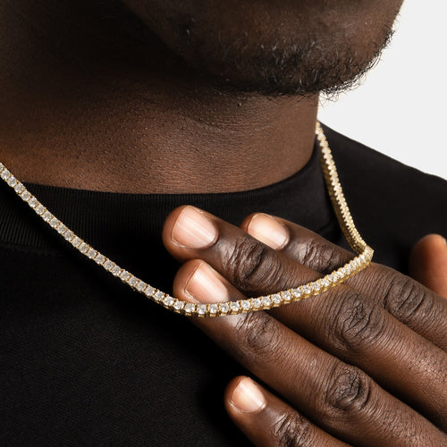 3mm Moissanite Tennis Chain Gold