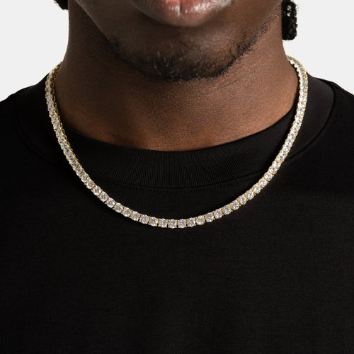 5mm Moissanite Tennis Chain Gold Vermeil
