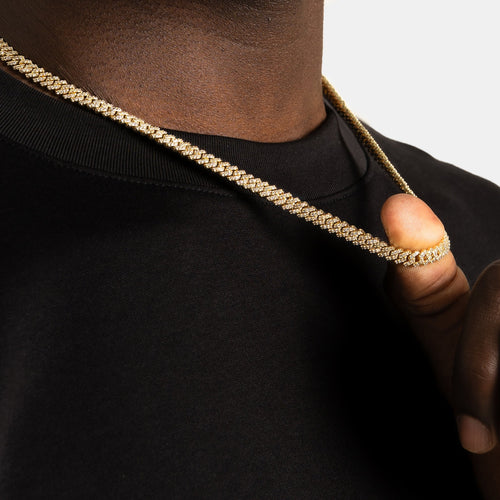 Moissanite 5mm Cuban Chain Gold Vermeil