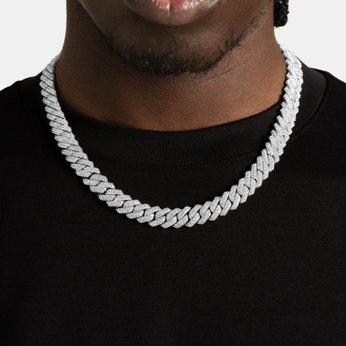 12mm Moissanite Prong Cuban Chain S925