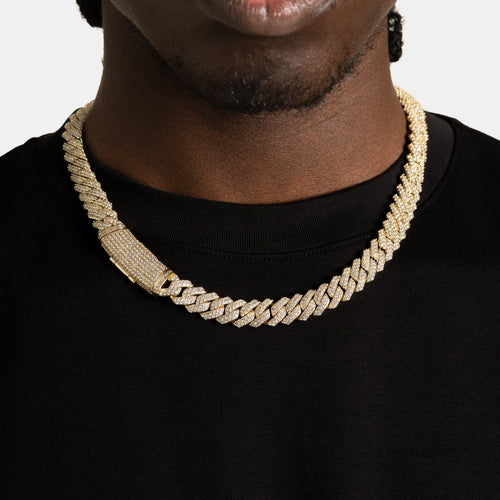 12mm Prong Cuban Chain Gold