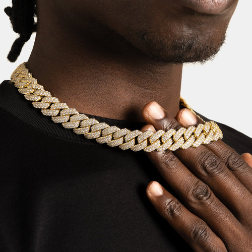 15mm Prong Cuban Chain Gold