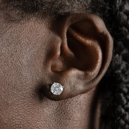 6mm Round Cut Earrings Moissanite