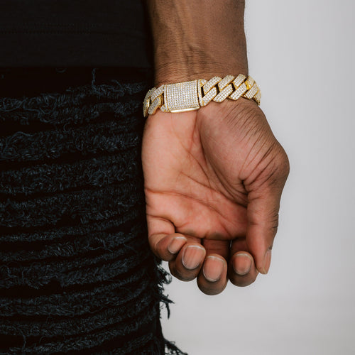 19mm Prong Cuban Bracelet Gold
