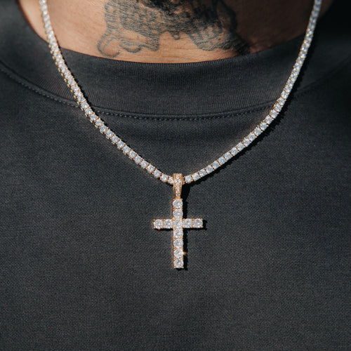 Diamond Cross Pendant Gold