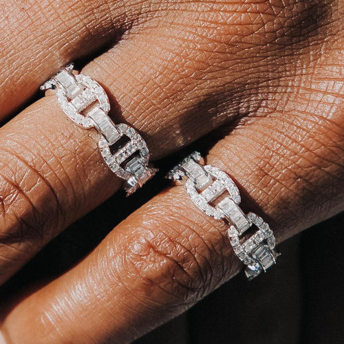 Moissanite Baguette Mariner Ring