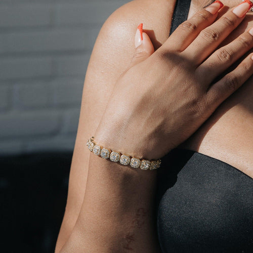 Micro Cluster Tennis Bracelet Gold